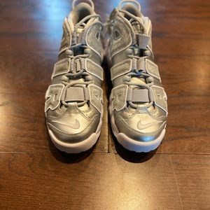 Nike uptempo silver and clear size 8.5 women